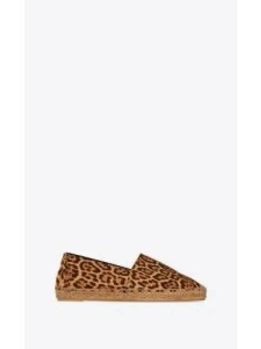 Logo Leopard Canvas Espadrilles Brown - SAINT LAURENT - BALAAN 2