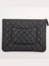 Medium Classic Clutch Bag Caviar Leather & Silver Black - CHANEL - BALAAN 4