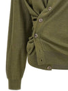 Relaxed Twisted Merino Wool Blend Cardigan Light Olive - LEMAIRE - BALAAN 6