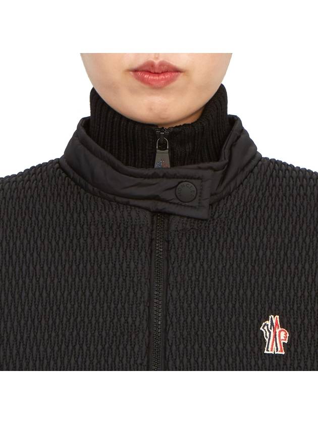 Arm Lettering Logo Padded Cardigan Black - MONCLER - BALAAN 7