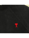 Small Heart Logo Sweatshirt Black - AMI - BALAAN 5