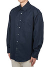 Back Logo Cotton Long Sleeve Shirt Navy - WOOYOUNGMI - BALAAN 4