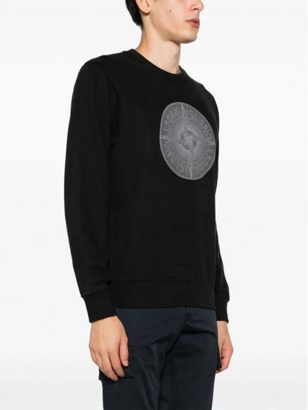 Men's Industrial One Print Sweatshirt Black - STONE ISLAND - BALAAN 4