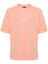 Logo Print Short Sleeve T-Shirt Pink - STONE ISLAND - BALAAN 1