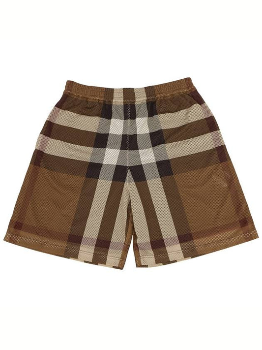 Men's Check Mesh Bermuda Shorts Dark Birch Brown - BURBERRY - BALAAN 2