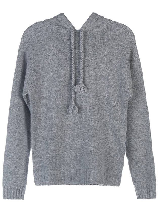 Rienza Wool Cashmere Hooded Top Gray - MAX MARA - BALAAN.