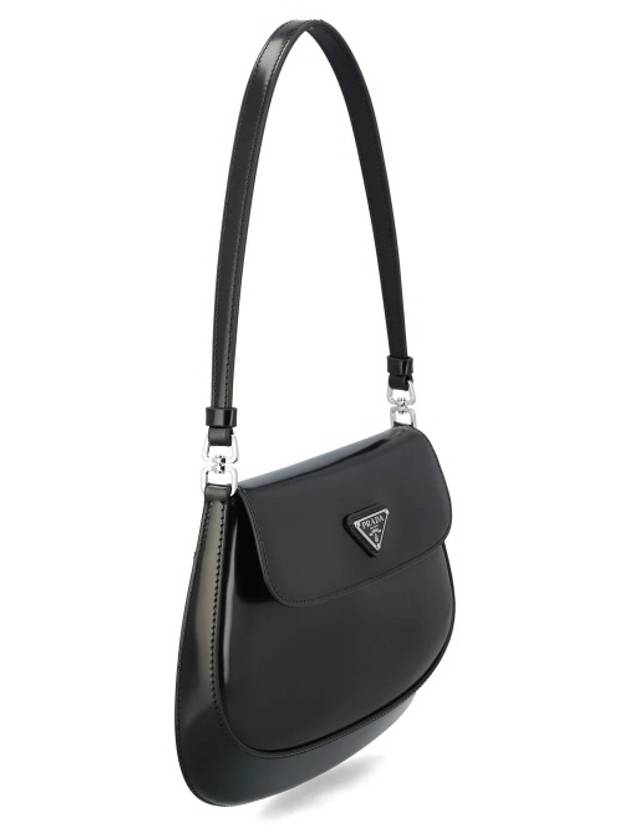 Cleo Brushed Flap Shoulder Bag Black - PRADA - BALAAN 3