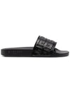 4G embossed logo band leather slippers black - GIVENCHY - BALAAN 2