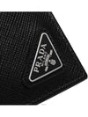 Triangle Logo Saffiano Half Wallet Black - PRADA - BALAAN 5