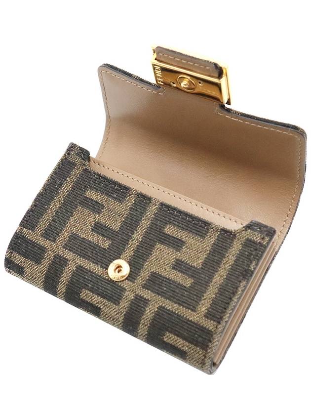 Fendi 8M0416 FF logo fabric baguette card holder wallet - FENDI - BALAAN 5