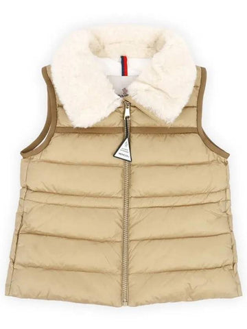 Kids ELISHEBA Logo Patch Padded Vest Beige 1A00074 595FE 222 - MONCLER - BALAAN 1