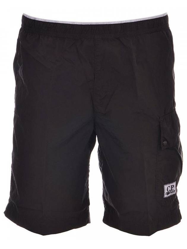 12Th Anniversary Logo Pocket Shorts Black - CP COMPANY - BALAAN 1