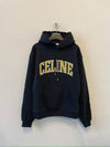 Loose Cotton Fleece Hoodie Black - CELINE - BALAAN 2