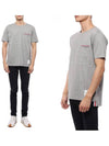 Men's Medium Weight Jersey Tipped Pocket Crewneck Short Sleeve T-Shirt Light Grey - THOM BROWNE - BALAAN 2