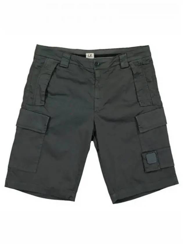 Men's Logo Patch Stretch Cargo Shorts Charcoal - CP COMPANY - BALAAN 2