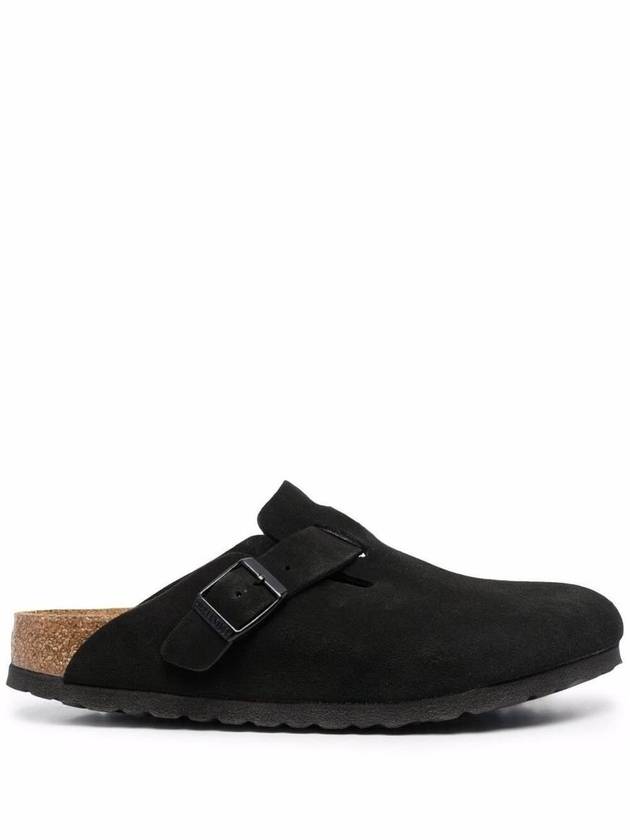 Birkenstock Man'S Boston Black Suede Mules - BIRKENSTOCK - BALAAN 1