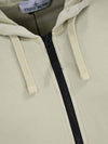 Cotton Fleece Garment Dyed Zip Up Hoodie Cream - STONE ISLAND - BALAAN 4