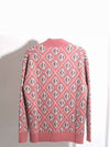 CD Diamond Motif Pattern Wool Knit Top Pink - DIOR - BALAAN 3