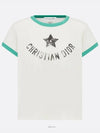 Dioriviera T shirt Ecru Aquamarina Cotton Jersey - DIOR - BALAAN 1