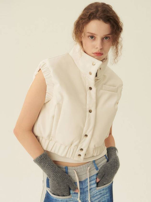 leather padded vest white - GOCORI - BALAAN 1