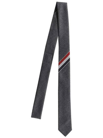 Three-Line Engineer Stripe Wool  Neck Tie Dark Grey - THOM BROWNE - BALAAN 2