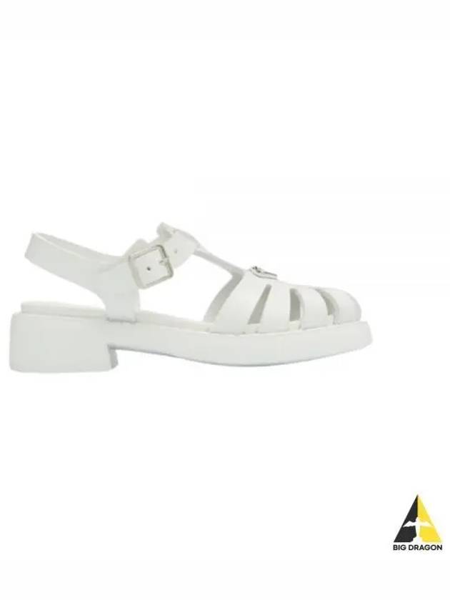 Brushed Leather Fisherman Sandals White - PRADA - BALAAN 2