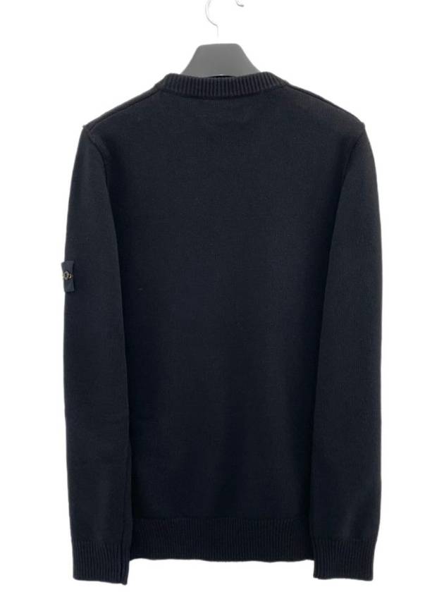 Wappen Patch Crew Neck Wool Knit Top Black - STONE ISLAND - BALAAN 3