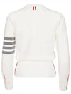 Milano Stitch Crewneck 4-Bar Cotton Crepe Knit Top White - THOM BROWNE - BALAAN 9