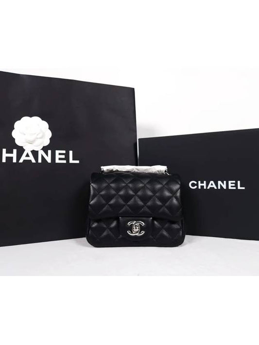 Mini Flap Bag Lambskin Silver Black - CHANEL - BALAAN 2