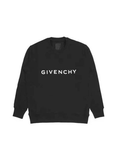 Logo Print Cotton Sweatshirt Black - GIVENCHY - BALAAN 2