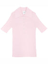 Courr ges 323MPO017FI0001 POWDER PINK Women s Short Sleeve Knit - COURREGES - BALAAN 1