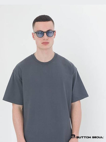 Heavy Cotton Basic Short Sleeve T-Shirt Grey - BUTTON SEOUL - BALAAN 2