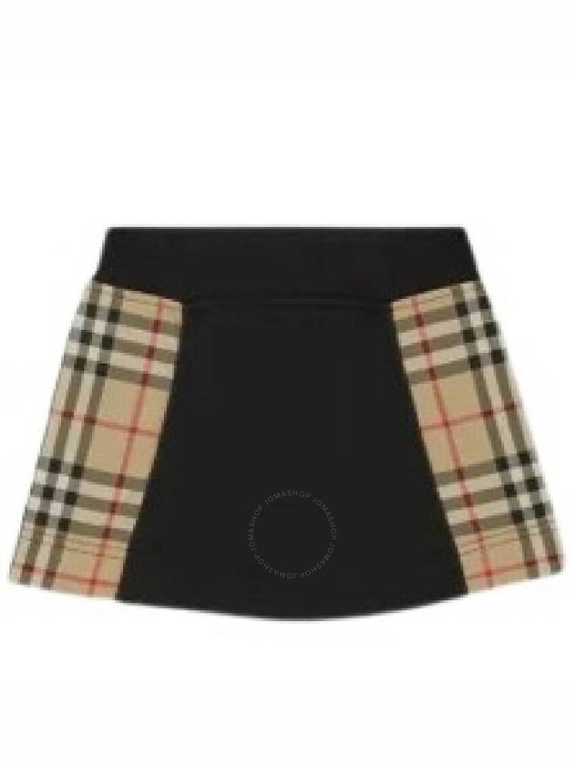 Burberry Girls Black Nolen Vintage Check Panel Cotton Skirt, Size 2Y - BURBERRY - BALAAN 1