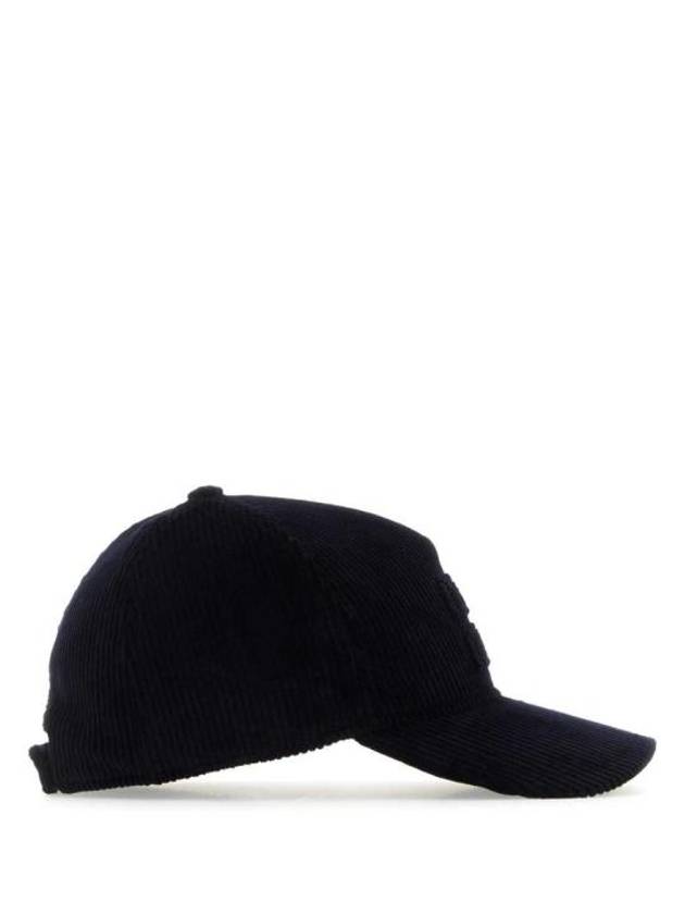 Embossed Logo Velvet Ball Cap Navy - MIU MIU - BALAAN 3