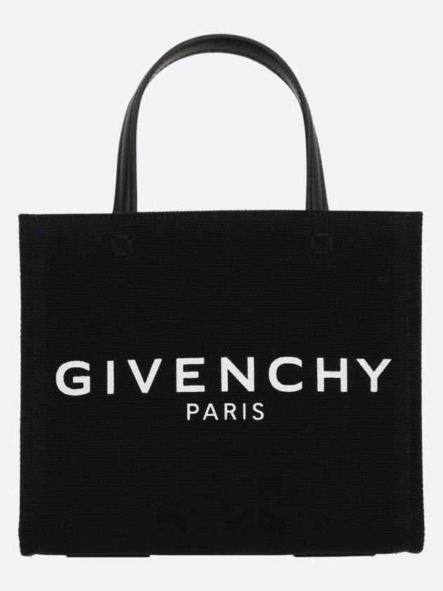 Mini G-Tote Shopping Bag In Canvas Black - GIVENCHY - BALAAN 5