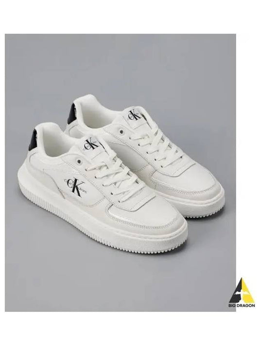 JEANS Unisex White Black Malmo Meta Sneakers YW01410 01W - CALVIN KLEIN - BALAAN 1