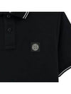 Stretch Cotton Pique Short Sleeve Polo Shirt Black - STONE ISLAND - BALAAN 4