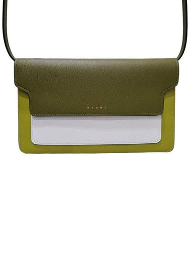 Women s PHMO0022U5 Trunk Green Saffiano Clutch and Crossbag - MARNI - BALAAN 1