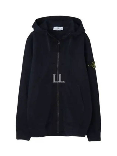 Wappen Patch Cotton Fleece Zip Up Hoodie Navy - STONE ISLAND - BALAAN 2