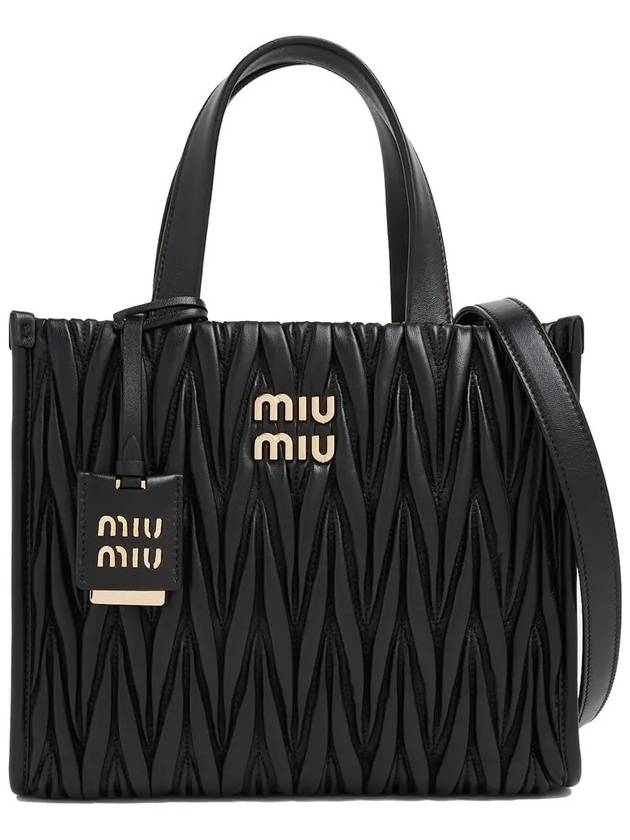 Matelasse Nappa Leather Tote Bag Black - MIU MIU - BALAAN 3