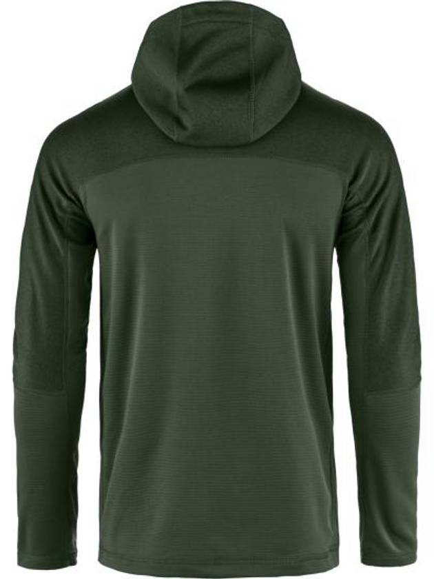 Men's Abisko Trail Fleece Zip-Up Hoodie Green Deep Forest - FJALL RAVEN - BALAAN 3