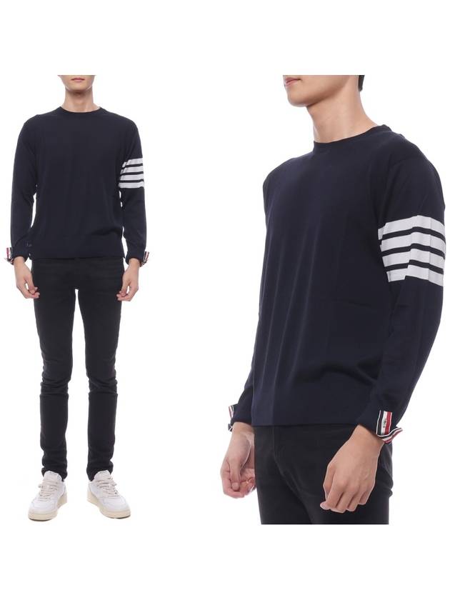 4 Bar Stripe Classic Wool Knit Top Navy - THOM BROWNE - BALAAN 2