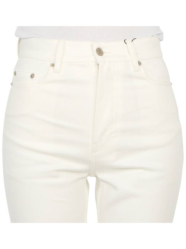 Women's Denim High Waist Cropped Jeans White - AMI - BALAAN 7