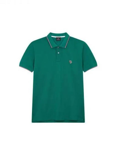 PS zebra patch pique polo shirt green 270843 - PAUL SMITH - BALAAN 1