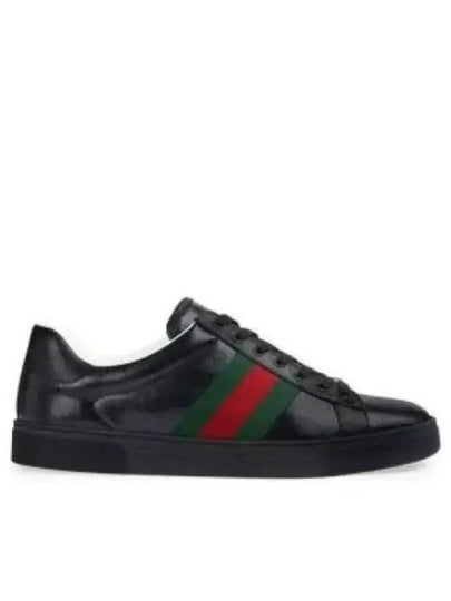 Men's Ace GG Crystal Canvas Low Top Sneakers Black - GUCCI - BALAAN 2