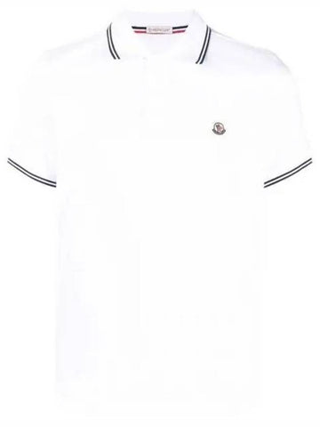 8A00025 Logo Patch Pique Polo Shirt Short Sleeve 271188 1006498 - MONCLER - BALAAN 1