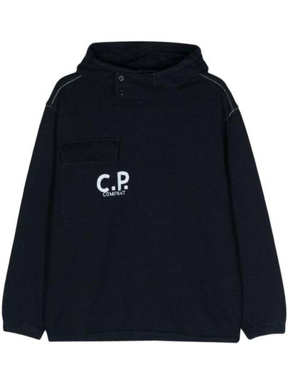 Indigo Fleece Hoodie Navy - CP COMPANY - BALAAN 2