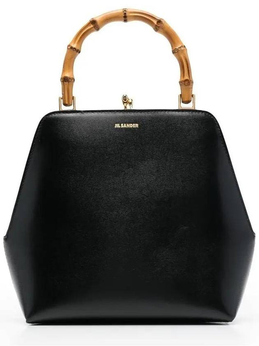 Goji Frame Square Calf Leather Tote Bag Black - JIL SANDER - BALAAN 1