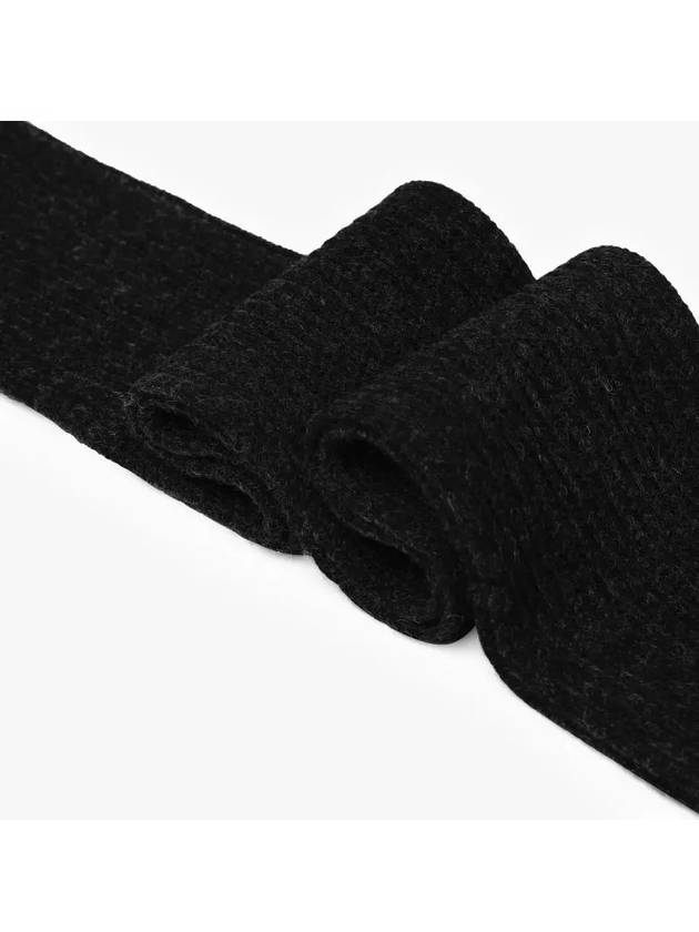 Ribbed Knit Muffler Black - GANNI - BALAAN 4