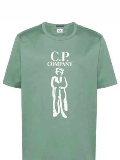 30/2 Mercerized Jersey Twisted British Sailor Short Sleeve T-Shirt Green - CP COMPANY - BALAAN 2